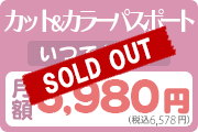 カット＆カラーパスポート　平日限定 月額 5,980円（税込 5,478円）